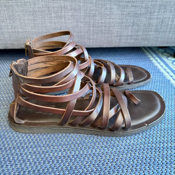 Mercanti Fiorentini Brown Leather Gladiator Sandals Men’s 10 - Pre-owned - Picture 5 of 15